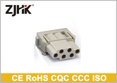 Sıkma Terminalli Modüler Ağır Hizmet Elektrik Konnektörü 6 Pin